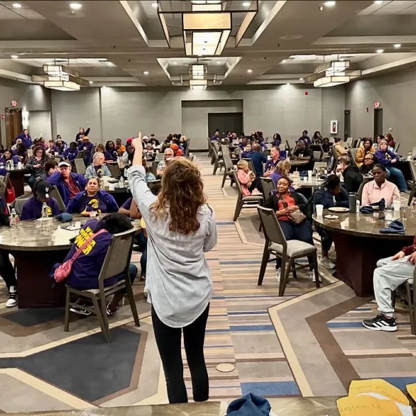 Council staff prepares canvassers to go out and engage union voters